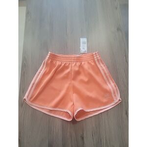 Adidas Womens  3 Stripe Sprinter Shorts. Size XS.  Semi Coral And White